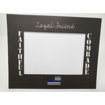 Inscribed Photo Mat Police Thin Blue Line